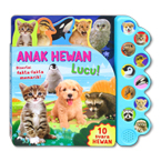Buku Bersuara Anak Hewan Lucu 10 tombol suara hewan (Bahasa Indonesia & English)