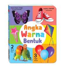 Bilingual Angka Warna Bentuk Board Book (2 bahasa: Bhs Indonesia & Inggris)